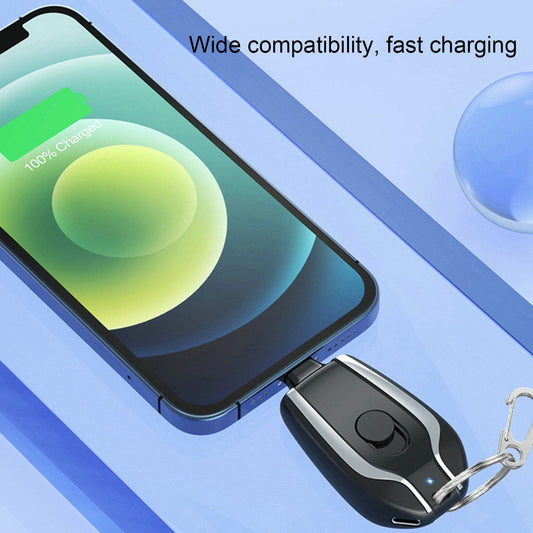 "Mini 1500mAh Keychain Power Bank Type-C - Fast Charging & Portable"